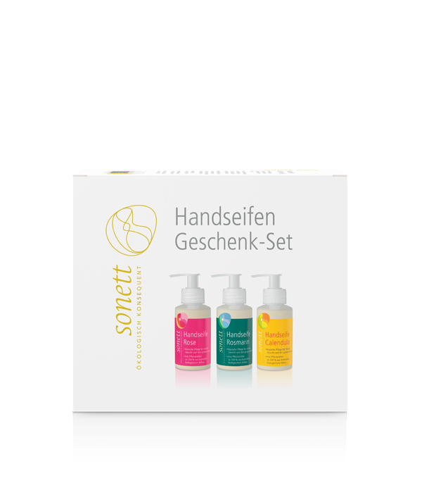 Bio Handseifen Geschenk-Set 3 x120 ml Sonett