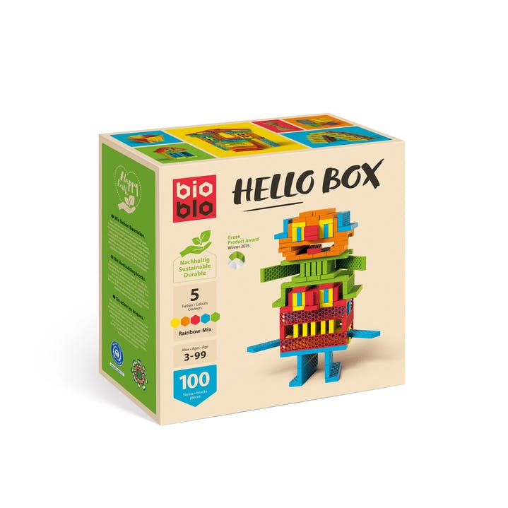 BioBlo Hello Box "Rainbow-Mix" 100 Bausteinen