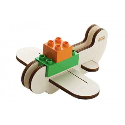Brikkon Plane Design - Holzflugzeug - Big Bricks kompatibel